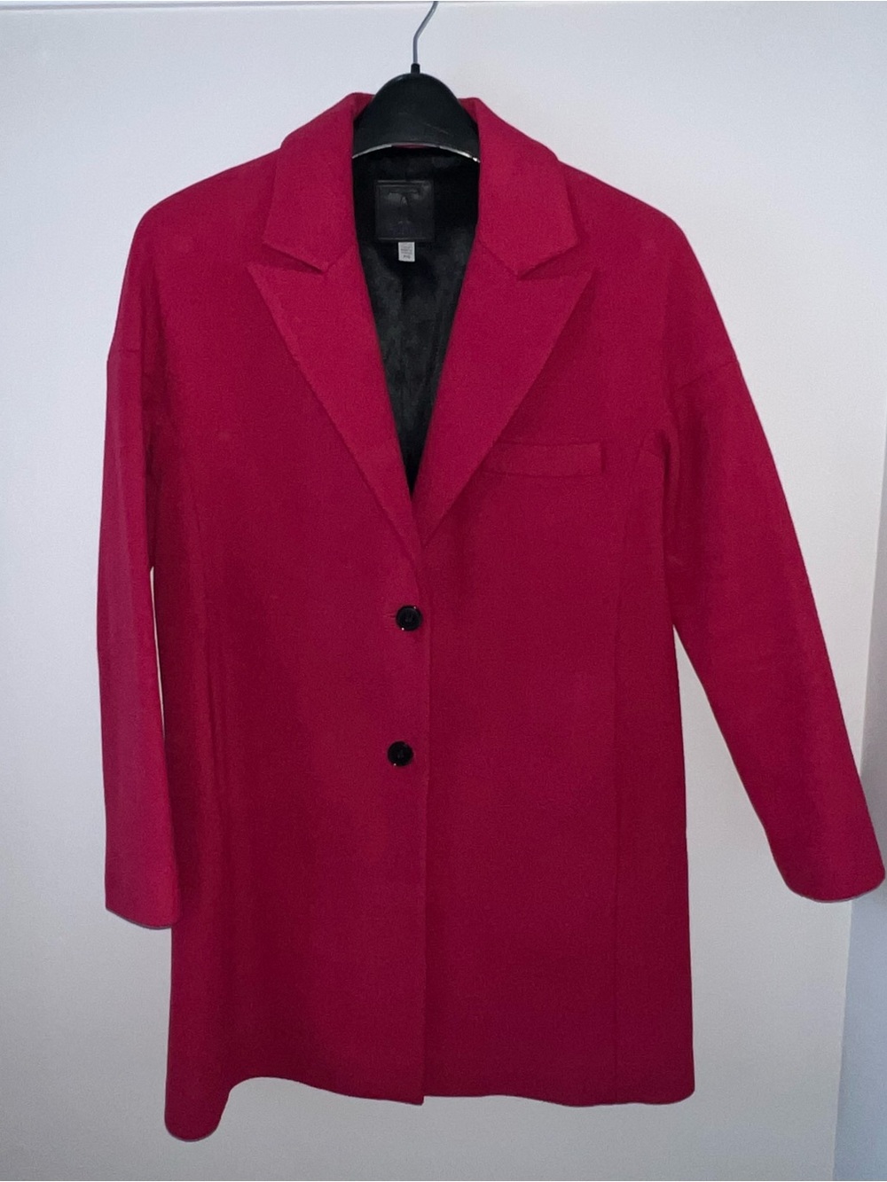Tristan Fuchsia Pea Coat - Tailored Single-Breasted Jacket